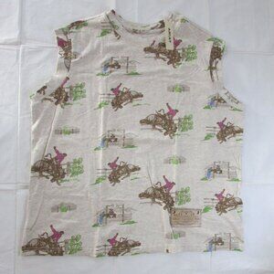 Ariat Women's XL Sleeveless Britney Western Bronc Print Tank Top Roundup Print 1